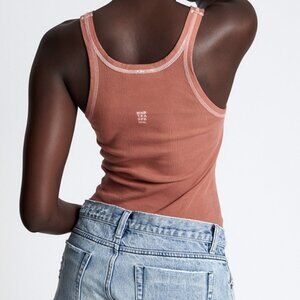 NWT One Teaspoon ~ Rib Singlet Tank Top ~ XL ~ Desert ~ Logo